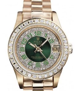 Rolex Datejust 28mm Green Dial Replica Luxury Women's Watch