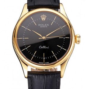 Rolex Cellini Superclone Replica 38mm Black Dial Luxury Watch