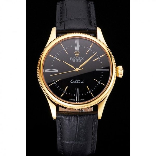 Rolex Cellini Superclone Replica 38mm Black Dial Luxury Watch for Men - Image 2