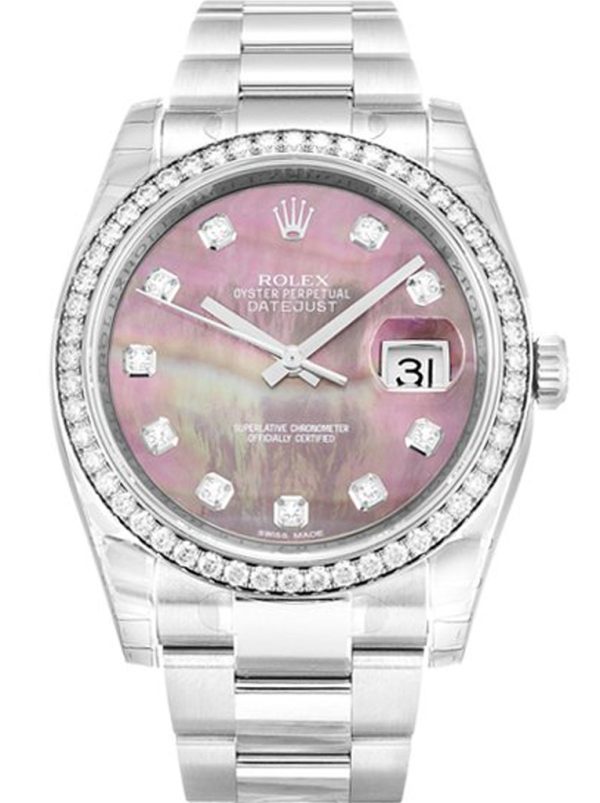 Rolex Datejust Replica 116244 Luxury 36mm Mother of Pearl Black Dial Men??s Watch