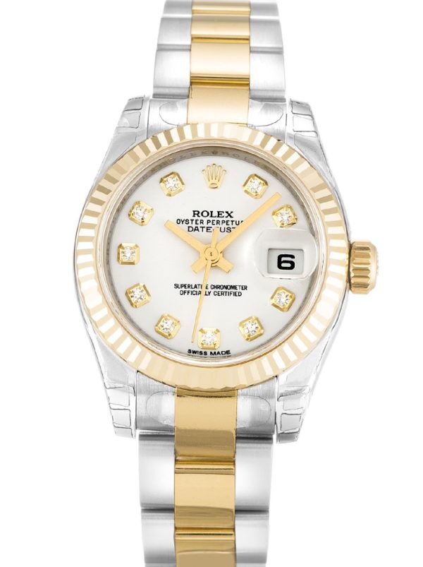 Rolex Lady-Datejust Replica 26mm White Dial 179173 Luxury Women's Watch