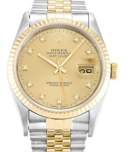 Rolex Datejust Replica 36mm Champagne Diamonds Dial 16233 Luxury High-Quality Watch