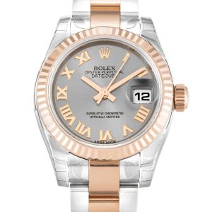 Rolex Replica Lady-Datejust 26mm Rhodium Dial 179171 Luxury Women's Watch