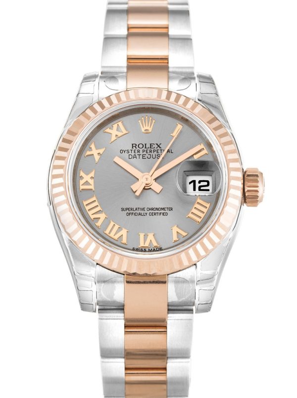 Rolex Replica Lady-Datejust 26mm Rhodium Dial 179171 Luxury Women's Watch
