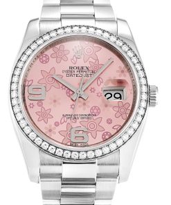 Rolex Datejust Replica 36mm Pink Floral Dial 116244 Luxury High Quality Timepiece