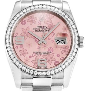 Rolex Datejust Replica 36mm Pink Floral Dial 116244 Luxury High Quality Timepiece