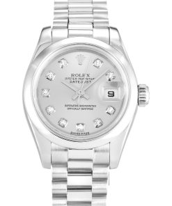 Rolex Replica Lady-Datejust 26mm Silver Dial 179166 Luxury Women's Watch