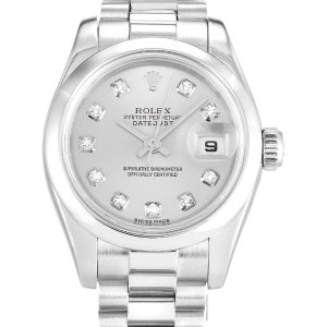 Rolex Replica Lady-Datejust 26mm Silver Dial 179166 Luxury Women's Watch