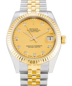 Rolex Lady-Datejust Replica 31mm Champagne Dial 178273 Luxury Women's Watch