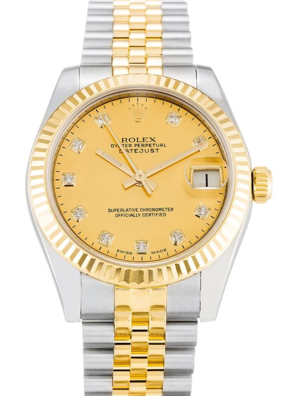 Rolex Lady-Datejust Replica 31mm Champagne Dial 178273 Luxury Women's Watch