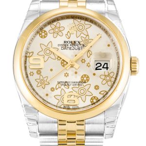 Rolex Datejust Replica 36mm Silver Floral Dial 116203 Luxury Automatic Men's Watch