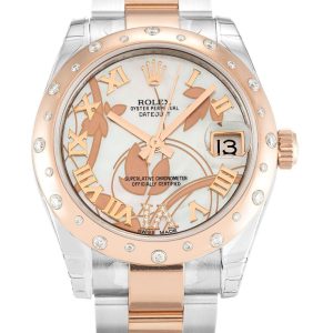 Rolex Lady-Datejust Replica 31mm White Floral Dial 178341 Luxury Women's Watch