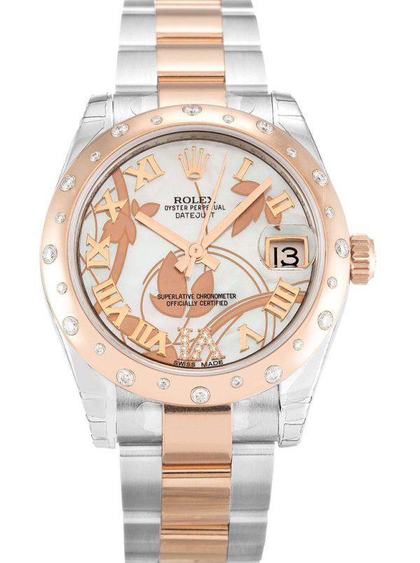 Rolex Lady-Datejust Replica 31mm White Floral Dial 178341 Luxury Women's Watch