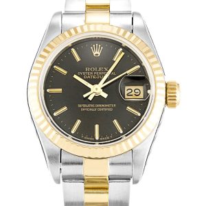 Rolex Lady-Datejust Replica 26mm Black Dial 69173 Luxury High Quality Women's Watch