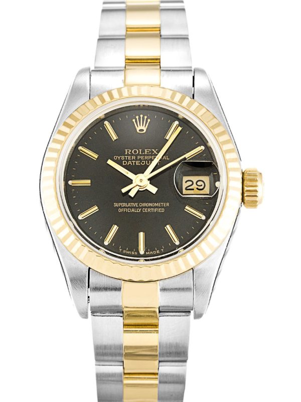 Rolex Lady-Datejust Replica 26mm Black Dial 69173 Luxury High Quality Women's Watch