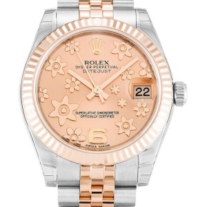 Rolex Replica Datejust Mid-Size 31mm Pink Floral Dial 178271 Luxury Automatic Women's Watch