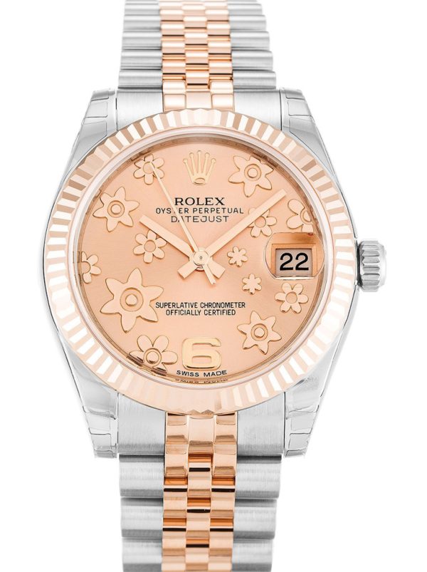 Rolex Replica Datejust Mid-Size 31mm Pink Floral Dial 178271 Luxury Automatic Women's Watch