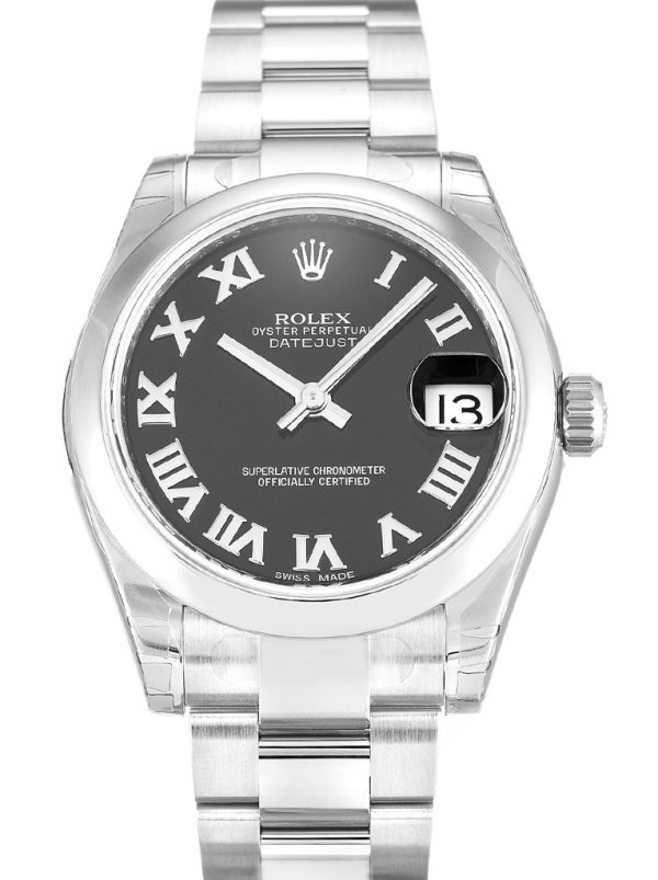 Rolex Lady-Datejust Replica 31mm Black Dial 178240 Luxury Women's Watch