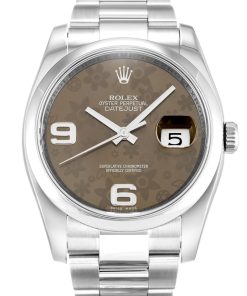 Rolex Datejust Replica 36mm Brown Floral Dial 116200 Luxury Automatic Watch for Men