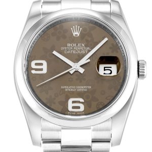 Rolex Datejust Replica 36mm Brown Floral Dial 116200 Luxury Automatic Watch for Men