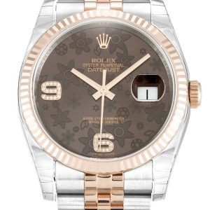 Rolex Datejust Replica 36mm Chocolate Floral Dial 116231 Luxury Automatic Women's Watch
