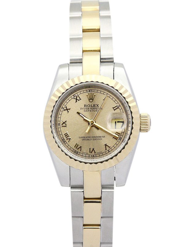Rolex Lady-Datejust Replica 26mm Yellow Gold Dial 179163 Luxury Women's Automatic Watch