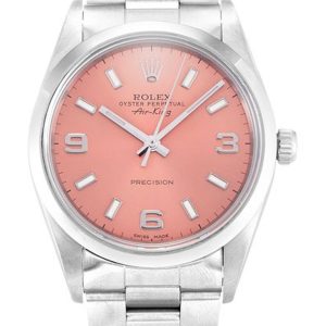 Rolex Air-King Replica 34mm Pink Dial Luxury Automatic Watch for Men and Women