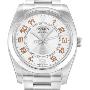 Rolex Replica Air-King 34mm Silver Dial Automatic Luxury Watch for Men 114200