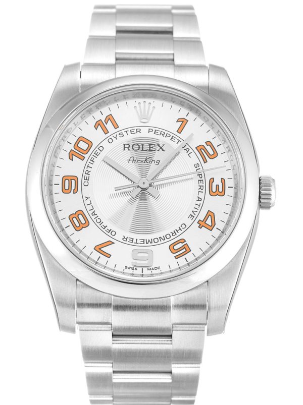 Rolex Replica Air-King 34mm Silver Dial Automatic Luxury Watch for Men 114200