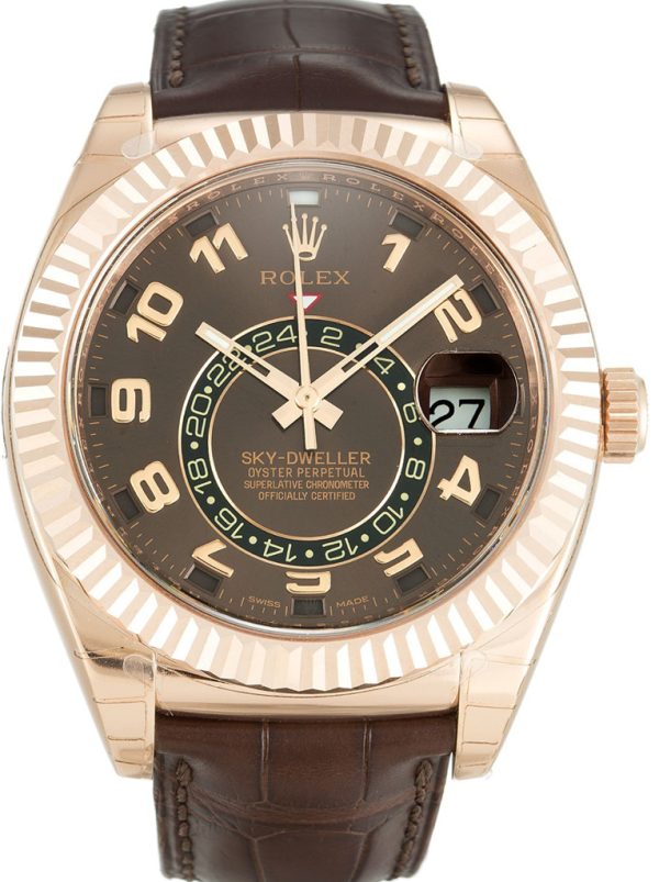 Rolex Sky-Dweller Replica 42mm Brown Dial 326135 Luxury Men's Watch