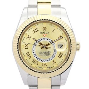 Rolex Replica Sky-Dweller 326938-2 Gold Dial 42mm Luxury Automatic Men's Watch