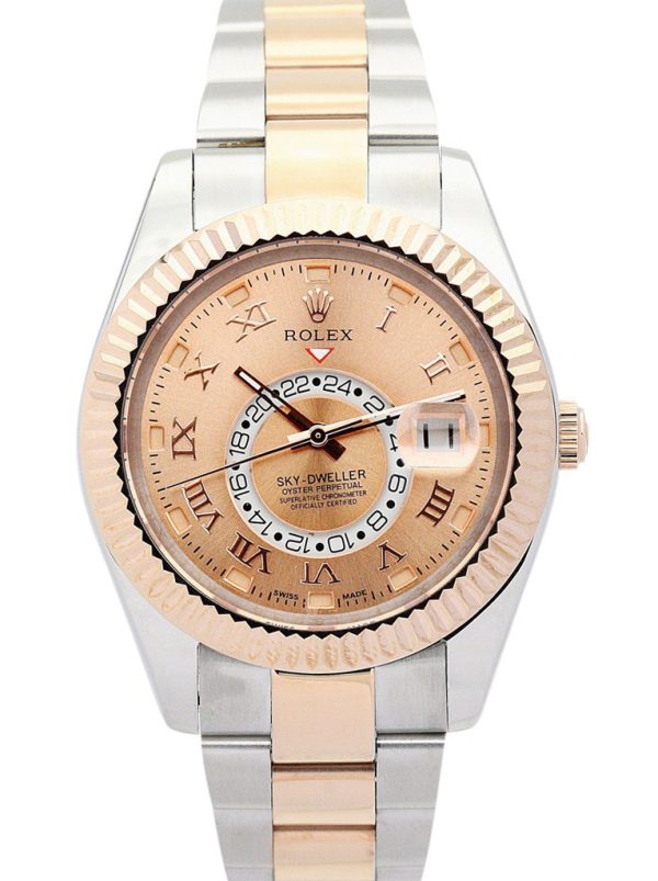 Rolex Sky-Dweller 42mm Champagne Dial Replica Luxury Automatic Watch for Men 326938-3