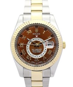 Rolex Sky-Dweller Replica 42mm Brown Dial 326938-2 Luxury Men's Watch