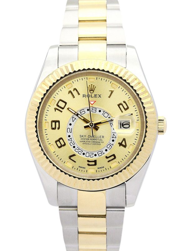 Replica Rolex Sky-Dweller 42mm Gold Dial 326938 - Luxury Men's Watch