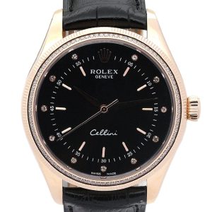 Rolex Cellini Replica 39.5mm Black Dial Luxury Watch for Men