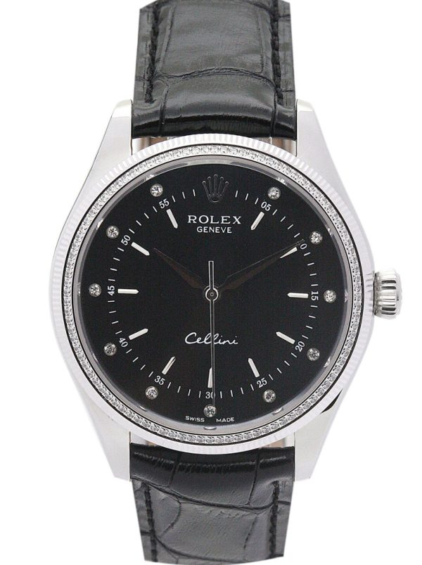 Rolex Cellini Replica 39.5mm Black Dial Luxury Watch for Men