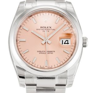 Rolex Oyster Perpetual Replica Date 34mm Salmon Dial Luxury Watch for Men