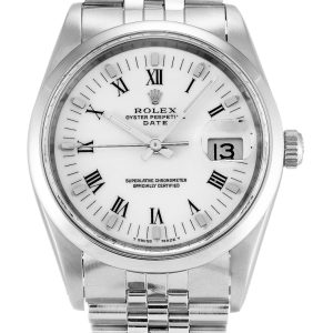 Rolex Oyster Perpetual Date Replica High-Quality Automatic 34mm White Dial 15200 Luxury Waterproof Men's Watch