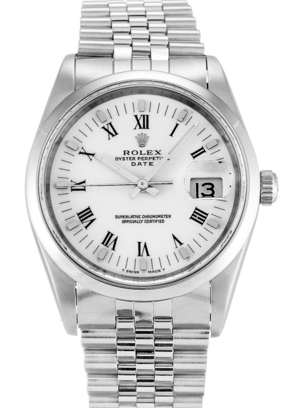 Rolex Oyster Perpetual Date Replica High-Quality Automatic 34mm White Dial 15200 Luxury Waterproof Men's Watch
