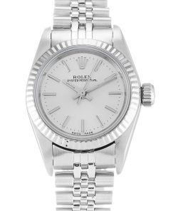 Rolex Oyster Perpetual Replica Lady 24mm Silver Dial 67194 - Luxury Women's Automatic Watch