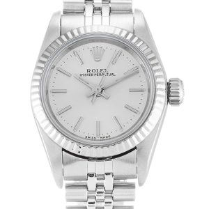 Rolex Oyster Perpetual Replica Lady 24mm Silver Dial 67194 - Luxury Women's Automatic Watch