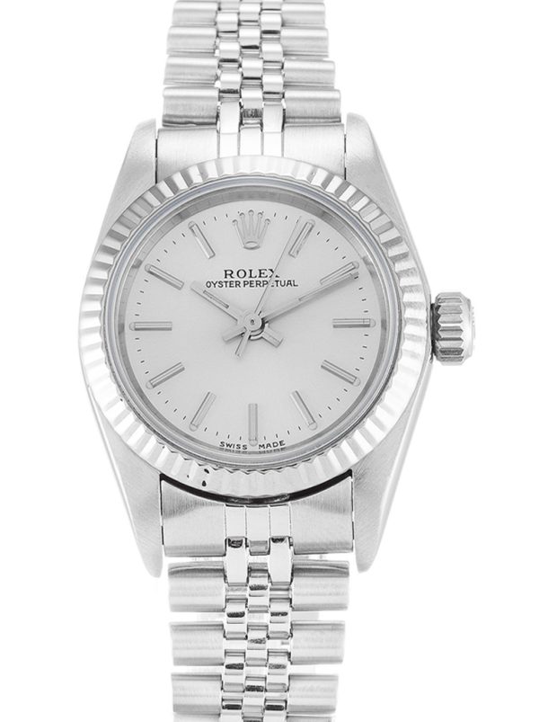 Rolex Oyster Perpetual Replica Lady 24mm Silver Dial 67194 - Luxury Women's Automatic Watch