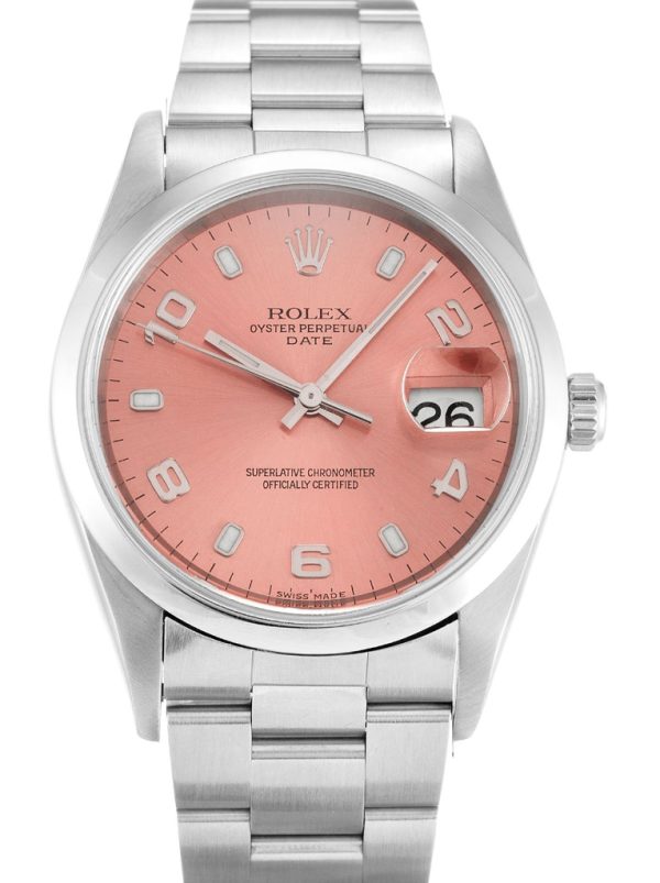 Rolex Oyster Perpetual Date 34mm Salmon Dial Replica High Quality Luxury Automatic Watch for Men