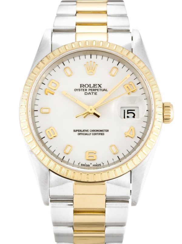 Rolex Oyster Perpetual Date 34mm White Dial Replica - Luxury Men's Watch