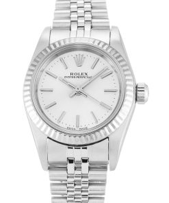 Rolex Oyster Perpetual Replica Lady 26mm Silver Dial Luxury Watch