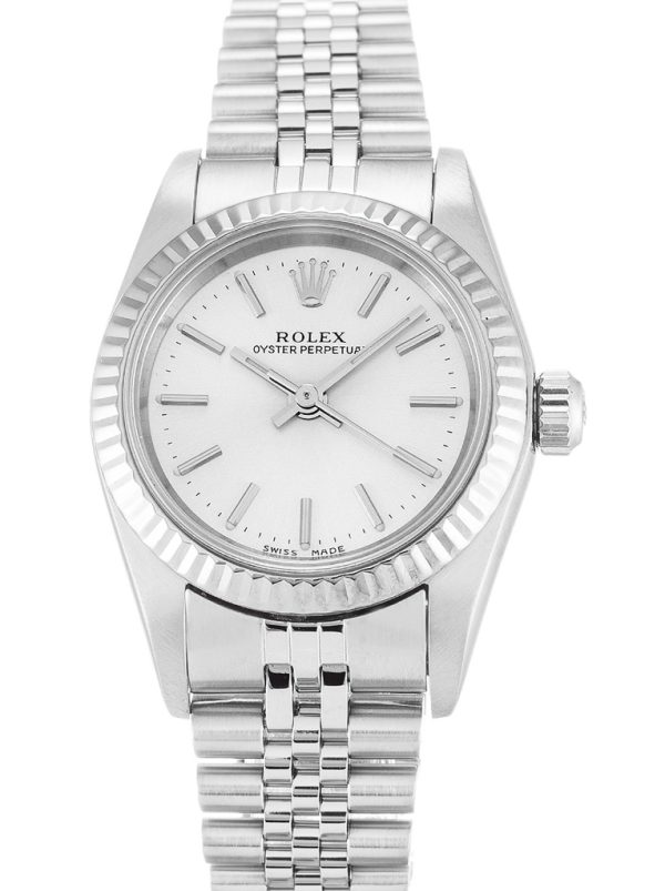 Rolex Oyster Perpetual Replica Lady 26mm Silver Dial Luxury Watch