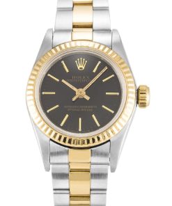 Rolex Oyster Perpetual Replica Lady 24mm Black Dial Luxury Watch - High Quality Automatic Women's Timepiece