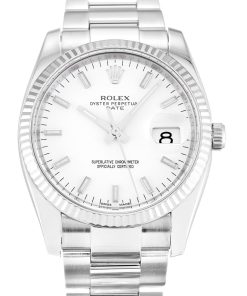 Rolex Oyster Perpetual Date Replica 34mm White Dial Luxury Automatic Watch for Men