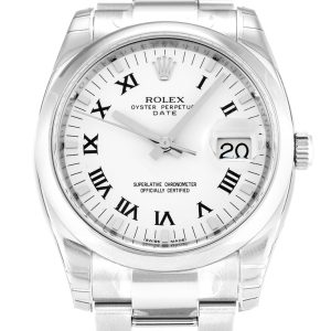 Rolex Oyster Perpetual Replica Date 34mm White Dial Luxury Automatic Watch for Men