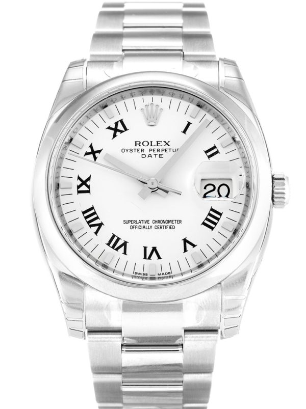 Rolex Oyster Perpetual Replica Date 34mm White Dial Luxury Automatic Watch for Men